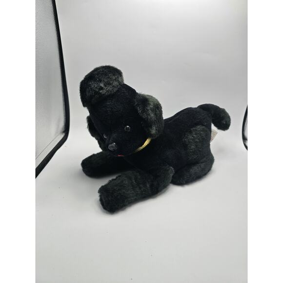 Vintage 1960s Radio Poodle Plush Black W/ Chain Transister Japan MCM Untested - Picture 1 of 7
